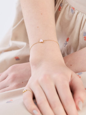 To b. by agnès b. ミニハート ブレスレット ゴールド