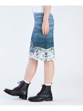 FEMME ウィメンズ フォトプリント Aラインスカート ”Vagues” マルチ