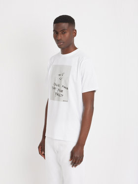 FEMME ウィメンズ オーガニックコットン プリント 半袖 アーティスト Tシャツ ”JIM JOE” ホワイト