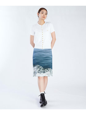 FEMME ウィメンズ フォトプリント Aラインスカート ”Vagues” マルチ