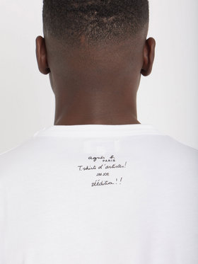 FEMME ウィメンズ オーガニックコットン プリント 半袖 アーティスト Tシャツ ”JIM JOE” ホワイト