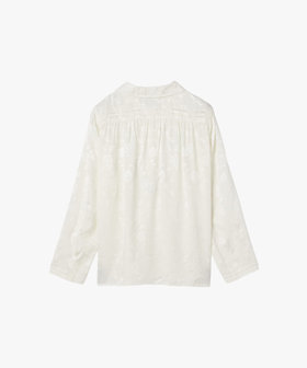 FEMME ウィメンズ フローラルパターン 長袖 ブラウス "Alice" アイボリー