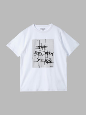 FEMME ウィメンズ オーガニックコットン プリント 半袖 アーティスト Tシャツ ”JIM JOE” ホワイト