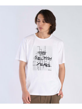 FEMME ウィメンズ オーガニックコットン プリント 半袖 アーティスト Tシャツ ”JIM JOE” ホワイト