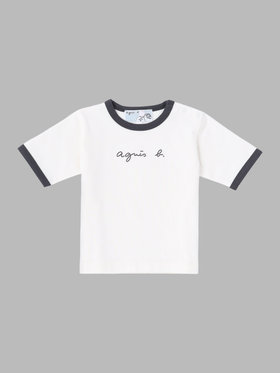 ENFANT ベビー ベビー ロゴ 刺繍 コットン 5分袖 Tシャツ ホワイト