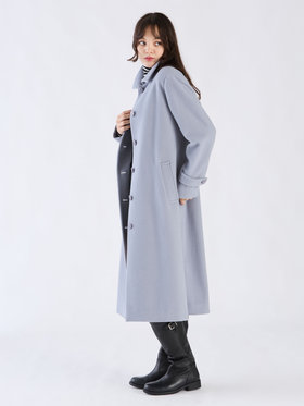 To b. by agnès b. 【Outlet】ウール ロングコート ライトブルー