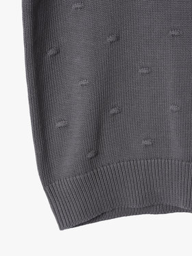 ENFANT ユニセックス キッズ ドット コットン 長袖 ニットプルオーバー グレー