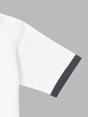 ENFANT ベビー ベビー ロゴ 刺繍 コットン 5分袖 Tシャツ ホワイト