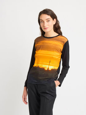 FEMME ウィメンズ フォトプリント 長袖 Tシャツ ”Sunset in Paris” マルチ