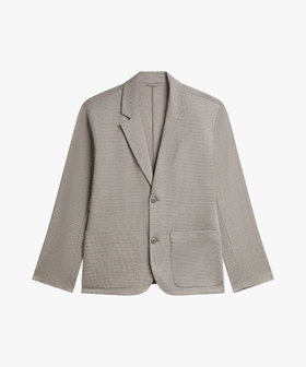 HOMME メンズ メンズ チェック コットンジャージー オーバーサイズ テーラードジャケット "Greenford Large" ベージュ