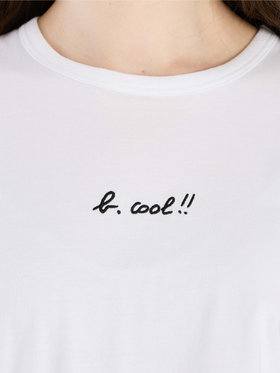 To b. by agnès b. 【Outlet】To b. by agnes b.× green label relaxing オーガニックコットン 刺繍 Tシャツ "b. cool!!" ホワイト