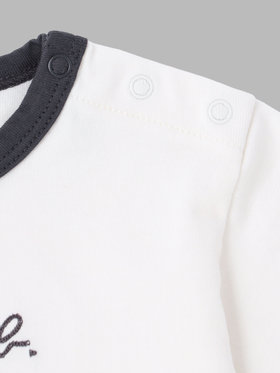 ENFANT ベビー ベビー ロゴ 刺繍 コットン 5分袖 Tシャツ ホワイト