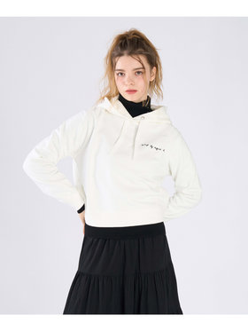 To b. by agnès b. ロゴ刺繍 コットン ニューマカロンカラー スウェットフーディー ホワイト