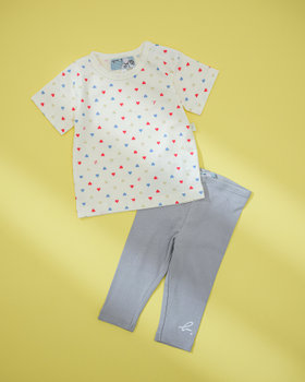 ENFANT ベビー WEB限定 ベビーギフトボックス ハートTシャツ・レギンス2点セット ホワイト