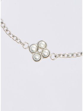 FEMME ウィメンズ フラワーチャーム パール ブレスレット "Double bloom" シルバー