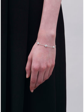 FEMME ウィメンズ フラワーチャーム パール ブレスレット "Double bloom" シルバー