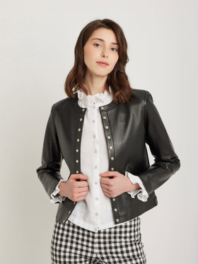 FEMME ウィメンズ フリル リネン 長袖 カーディガンブラウス ホワイト