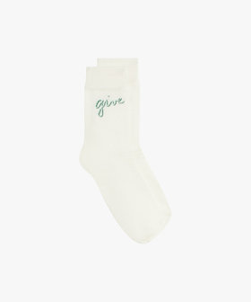 FEMME ウィメンズ メッセージ ソックス "Give love" ターコイズブルー