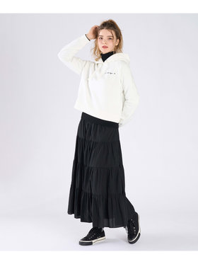 To b. by agnès b. ロゴ刺繍 コットン ニューマカロンカラー スウェットフーディー ホワイト