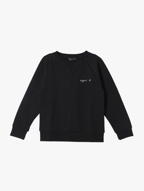 ENFANT ユニセックス キッズ ロゴ コットン 長袖 スウェット ブラック