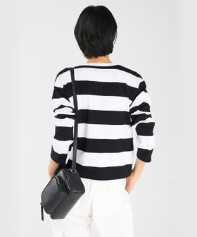 FEMME ウィメンズ 太ボーダー コットン 長袖 Tシャツ "Coolio" ホワイト×ブラック