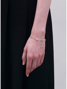 FEMME ウィメンズ フラワーチャーム パール ブレスレット "Double bloom" シルバー