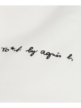 To b. by agnès b. ロゴ刺繍 コットン ニューマカロンカラー スウェットフーディー ホワイト
