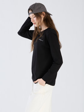 To b. by agnès b. 【Outlet】To b. by agnes b.× green label relaxing オーガニックコットン ロゴ ロングスリーブTシャツ ブラック