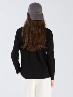 To b. by agnès b. 【Outlet】To b. by agnes b.× green label relaxing オーガニックコットン ロゴ ロングスリーブTシャツ ブラック