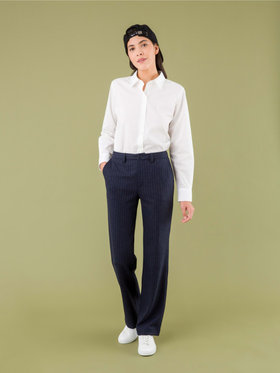 FEMME ウィメンズ コットン ポプリン 長袖 ブラウス "Jasmine" ホワイト