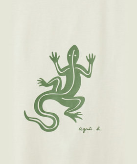 HOMME メンズ メンズ アイコニック コットン 半袖 Tシャツ "Lezard" ホワイト系その他