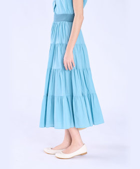 To b. by agnès b. コットン フォーティアード スカート ブルー系その他