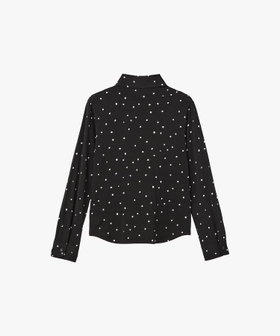 FEMME ウィメンズ ドット ジャージー 長袖 ブラウス "Boys Boys" ブラック