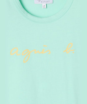 ENFANT ユニセックス キッズ ロゴ コットン 半袖 Tシャツ ブルー