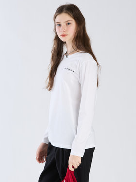 To b. by agnès b. 【Outlet】To b. by agnes b.× green label relaxing オーガニックコットン ロゴ ロングスリーブTシャツ ホワイト