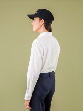 FEMME ウィメンズ コットン ポプリン 長袖 ブラウス "Jasmine" ホワイト