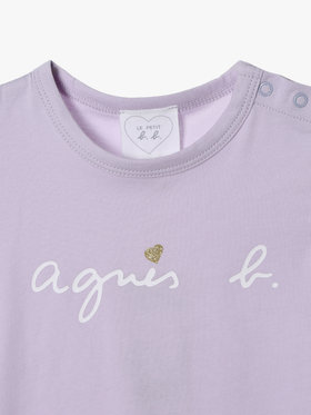 ENFANT ベビー ベビー ロゴ ハート プリント コットン 半袖 Tシャツ パープル系その他