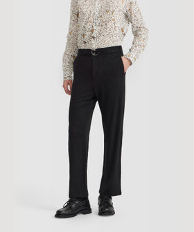 HOMME メンズ メンズ リネン ジャージー パンツ ブラック