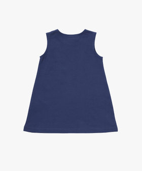 ENFANT ベビー ベビー ロゴ コットン ノースリーブ ワンピース "Barbie" ネイビー