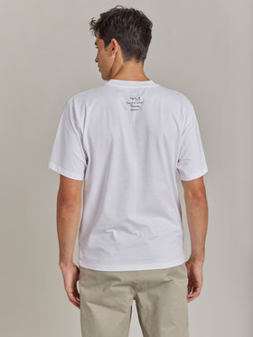 HOMME メンズ プリント コットン 半袖 アーティスト Tシャツ ”JonOne” ホワイト