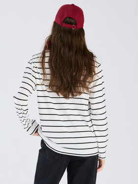 To b. by agnès b. 【Outlet】To b. by agnes b.× green label relaxing ロゴ ボーダー ロングスリーブTシャツ ホワイト