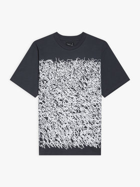 HOMME メンズ プリント コットン 半袖 アーティスト Tシャツ ”JonOne” グレー