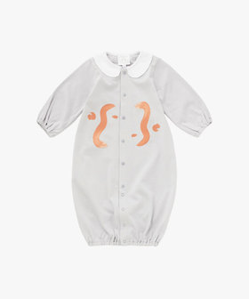 ENFANT ベビー ベビー プリント コットン 長袖 コンビネゾン agnes b.×mayumi yamase グレー