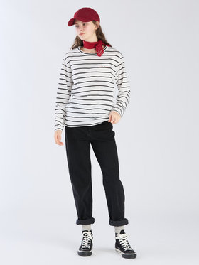 To b. by agnès b. 【Outlet】To b. by agnes b.× green label relaxing ロゴ ボーダー ロングスリーブTシャツ ホワイト