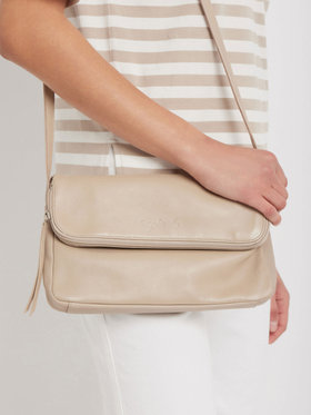 FEMME ウィメンズ ラムスキンレザー ショルダーバッグ "Asya" ベージュ