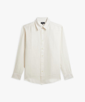 HOMME メンズ メンズ リネンキャンバス 長袖 シャツ "Andr?" ベージュ