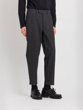 HOMME メンズ メンズ ヘリンボーン コットン パンツ グレー
