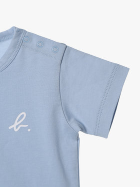 ENFANT ベビー ベビー ロゴ ハート プリント コットン 半袖 Tシャツ ブルー