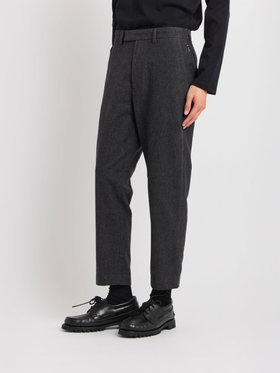 HOMME メンズ メンズ ヘリンボーン コットン パンツ グレー