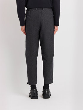 HOMME メンズ メンズ ヘリンボーン コットン パンツ グレー